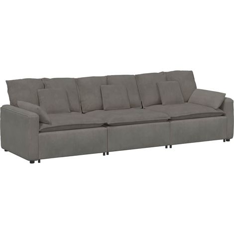 vidaXL Divano Modulare con Cuscini Grigio Chiaro (1/5)