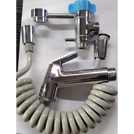 Brass Toilet Companion Bidet Set for Bathroom and Toilet - No Drilling Required, High-Pressure Toilet Flushing, Biscuit Spray Gun - Electroplated