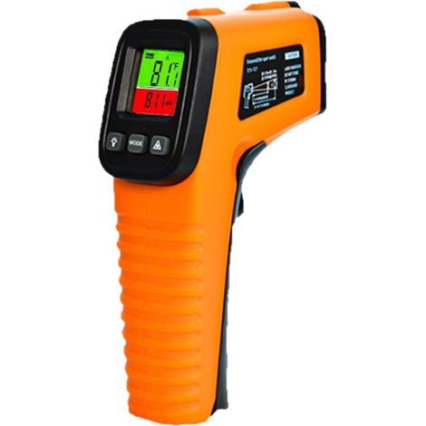 Termometro a infrarossi da -50 °C a 550 °C (da -58 °F a 1022 °F), termometro laser senza contatto con display LCD digitale retroilluminato e coefficiente di emissività regolabile. (1/5)