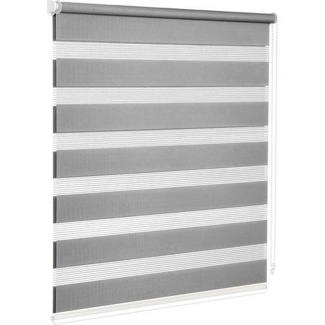 Store Enrouleur Fenêtre Portes Interne Maison Bureau Kit De Montage Mur Châssis Pas De Trous Gris - 60x180 Cm (1/5)