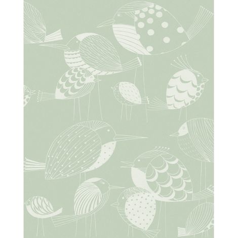 papier peint panoramique oiseaux vert  - Komar (1/4)