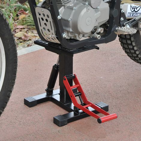 HOMCOM Universal-Motorradheber, höhenverstellbar 245–355 mm, Motocross-Heber für Parken oder Reparatur, Stoßdämpfer, Stahl (1/5)