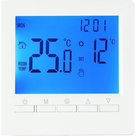 Programmable LCD Thermostat 5+2 Days Anti-freeze Mode Child Lock For Gas Boiler Underfloor Heating (1/5)