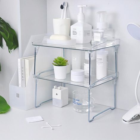 Étagère de bureau transparente en acrylique, organisateur de fichiers pour cuisine et bureau, grande capacité, à un seul niveau (1/5)