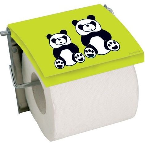 Porte rouleau papier wc Acier Inox PANDA Vert MSV (1/2)