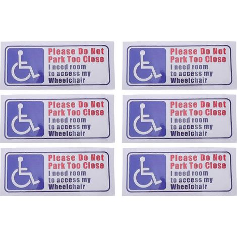 autocollants de stationnement pour personnes handicapées - Autocollant pour voiture pour fauteuil roulant - Panneau « Veuillez ne pas vous garer trop près du véhicule » - Autocollants de rappel pour p (1/4)