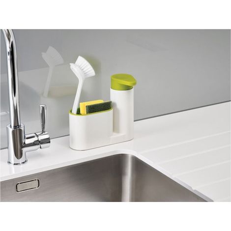 Set di 2 organizer per il bucato: dispenser per sapone liquido + contenitore per spugna (1/4)