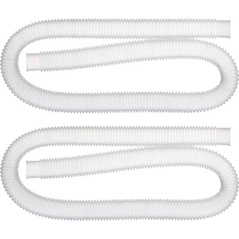 Lot de 2 tuyaux de rechange pour pompe de piscine de 3,2 cm en polyéthylène flexible pour filtres Intex 330 530 1000 GPH pour piscines hors sol, spas, jacuzzi, blanc et bleu, 3 000 mm (blanc) (1/5)
