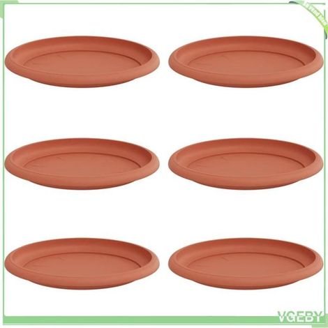 Plateau à fleurs - FAFEICY - 42020301 - Rouge brique - Plastique - Pack de 6 Ø17,5 cm (1/5)