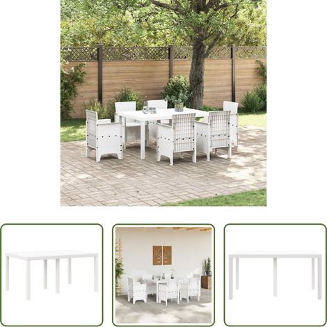 Gartentisch Weiß -  Gartentisch Weiß 150 x 100 x 73 cm Poly-Rattan (1/5)