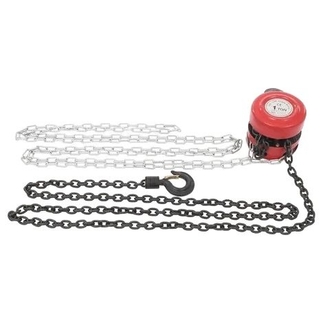 Palans à chaîne manuels, capacité de levage 2204,6 lbs, hauteur de levage 9,84 ft, Rouge (1/2)