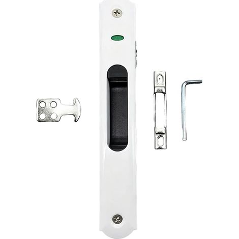 Serrure Baie Vitree Coulissante Blanche Acier Inoxydable 5x3x1cm (1/2)