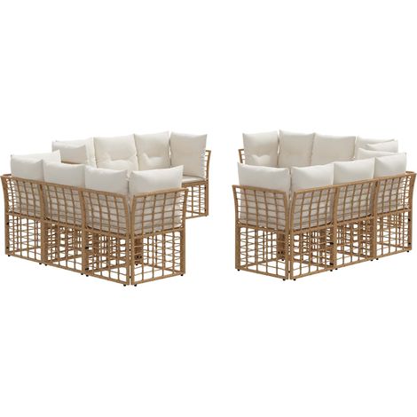 Set di divani da esterno Naturale Poliestere vidaXL (1/5)