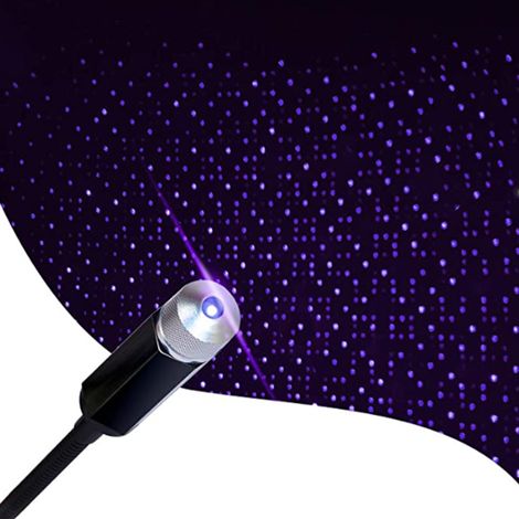 Projecteur d'Ambiance Voiture Universel LED Ciel Étoilé Lumière Romantique Bleu Violet (1/5)