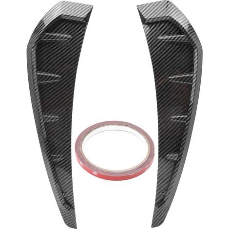 Kotflügel-Lüftungsabdeckung, 2-teilig, schwarze Carbon-Zierleiste, universelle PU-Gummiabdeckung für Autos (1/5)