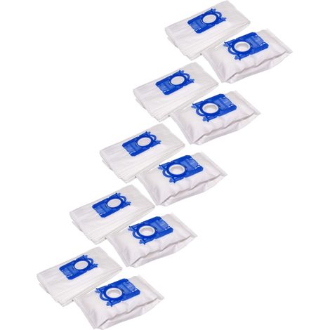 vhbw 50x Vacuum Cleaner Bag compatible with Miostar VAC 4600, VAC 4700, VAC 7600, VAC 7700 Vacuum Cleaner - Microfleece, 28 cm x 17.5 cm, Blue, White