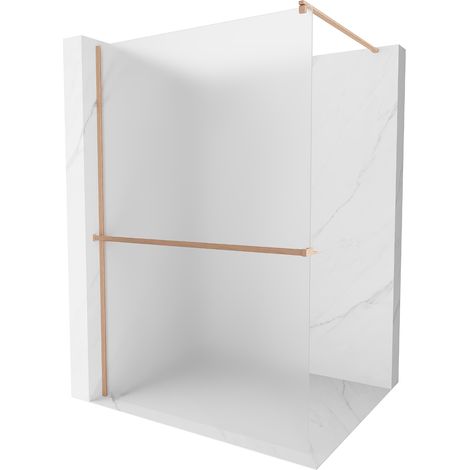 Mexen Kioto+ mampara de ducha con estante Walk-in 90 x 200 cm, escarcha, cobre cepillado - 800-090-121-65-30 (1/5)