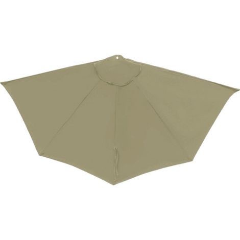 Housse de Remplacement Parasol Demi-Cercle 2,7m, Housse de Rechange pour Parasol de Balcon et Jardin, Protection Solaire et Imperméable (Sans Mât ni Socle)-Taupe