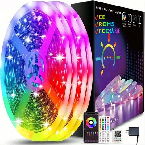 Ruban Led 30m , Led Chambre Bluetooth, Bande Led Contrôlé par Télécommande APP, Guirlande Lumineuse Décoration Chambre Led Bureau [Classe énergétique A]