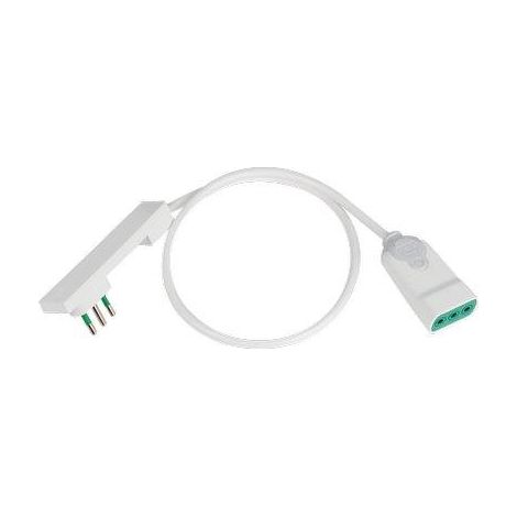 Prolunga elettrica lineare bianca 2P T 10A salvaspazio spina e presa italiana lunghezza 10 metri Clock FME