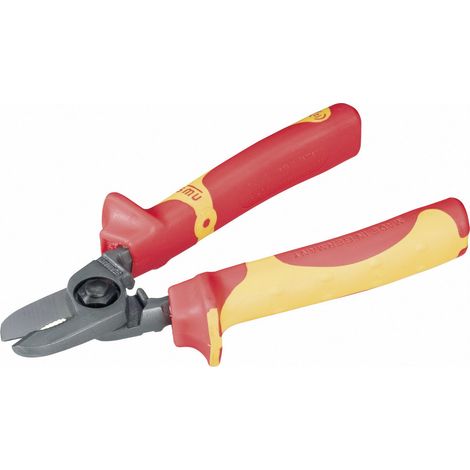 NWS 043-69-VDE-160 VDE-Kabelschere Geeignet für (Abisoliertechnik) Alu- und Kupferkabel, ein- und m