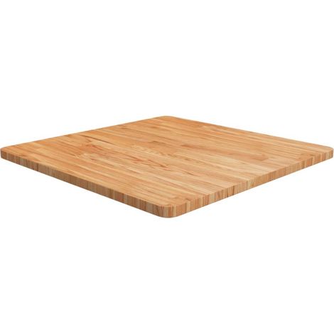 Tablero de mesa cuadrada madera roble marrón claro 70x70x2,5 cm