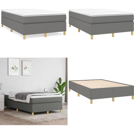 Boxspringbett mit Matratze Dunkelgrau 120x190 cm Stoff - Boxspringbett - Doppelbett - Bettenrahmen - Matratze - Matratzenauflage - Home & Living (1/5)