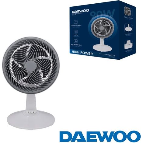 Ventilador de Sobremesa Daewoo DW9010/ 90W/ 5 Aspas 30cm/ 3 Velocidades