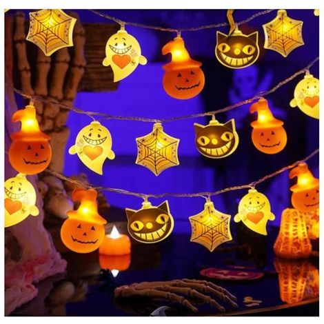 Halloween-Lichterkette - 20 mehrfarbige LEDs - 3 Meter - Wasserdicht IP65