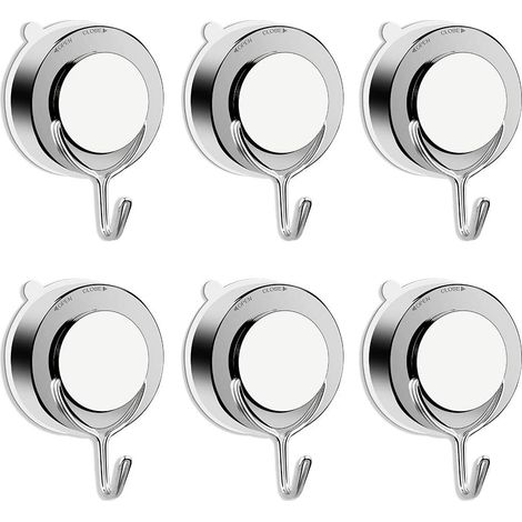 MINKUROW Gancio Per Ventosa Sottovuoto Per Bagno Wc Cucina Gancio Per Asciugamano Potente Gancio Per Accappatoio Per Doccia Acciaio Inossidabile (Confezione Da 6) (1/5)