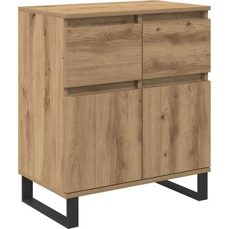 Vitrina con cajón Roble artesanal 60 x 35 x 70 cm vidaXL