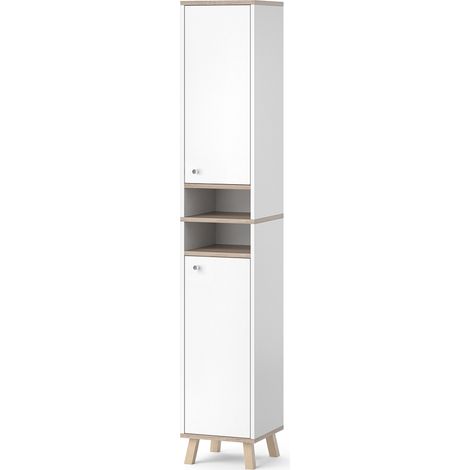 Mobile bagno alto Senyo, Bianco, 30 x 174 cm, Vicco