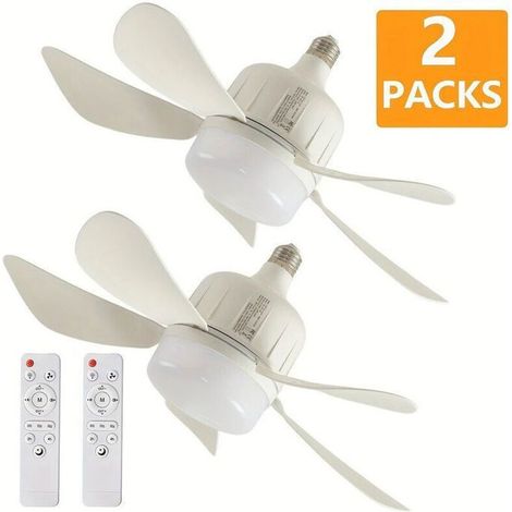 2 ventilateurs plafond 3 vitesses, E27/E26, 45cm, télécommande LED (1/5)