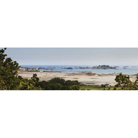 Tableau sur toile île Brehat 30x97 cm - Impression sur Toile Murale Décorative - Image imprimée en HD sur Toile - Toile sur Châssis en Bois FSC - Fabriqué en France (1/4)