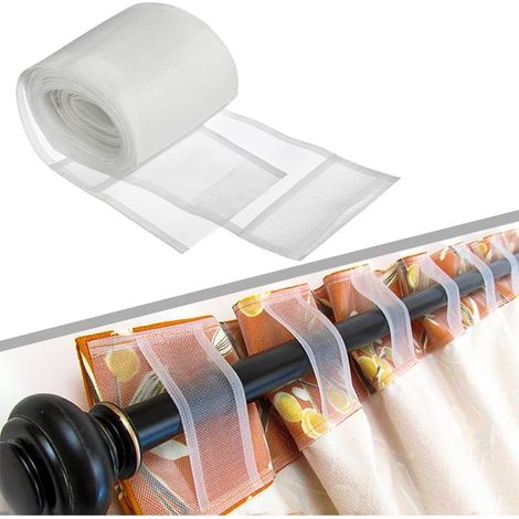 Ruban de rideau passe tringle 10M – Nylon transparent – Largeur 10cm – Sangle pour confection de rideaux et doubles rideaux (1/5)