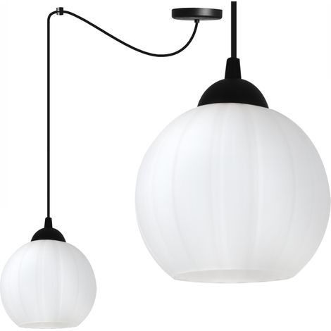 Suspension araignée Costa noire 1 ampoule boule blanche E27 (1/5)