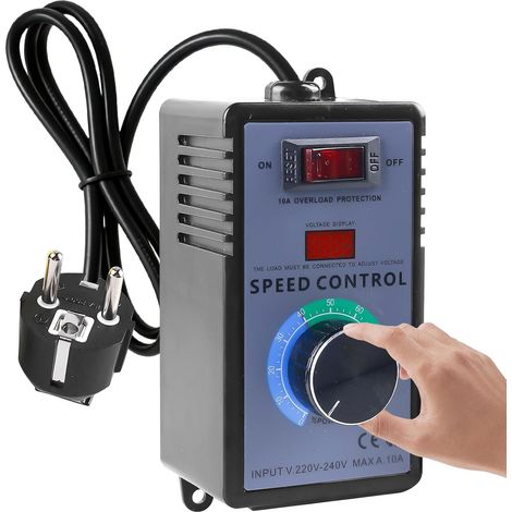 Régulateur de vitesse, régulateur de tension AC 220 V 10 A, régulateur de vitesse moteur, convertisseur de fréquence, régulateur de tension du moteur avec protection contre les surcharges pour (1/5)
