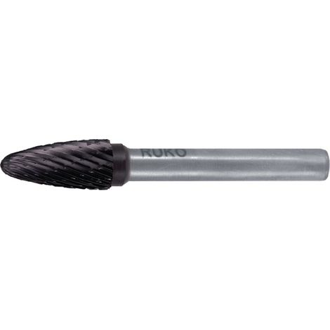 Fraises en carbure de titane RUKO, forme F-RBF Ø 6 mm pour une coupe précise. (1/4)
