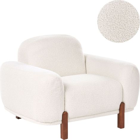 Sessel ODNES Bouclé Weiß