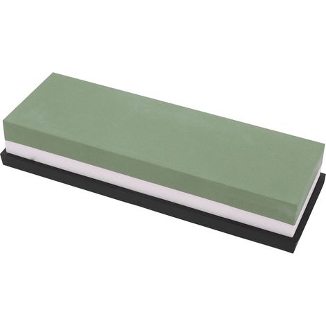 Messerschärferstein, weiß, aus Aluminiumoxid, doppelseitig, mit Sockel, Körnung 1000/4000 (1/5)