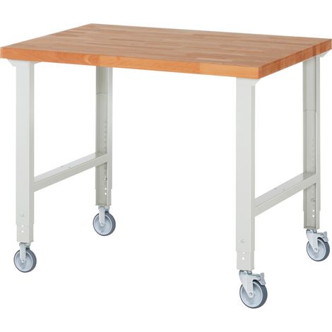 Rau Fahrbare Werkbank höhenverstellbar 7000-1, B1250xT900xH950-1000mm (1/4)