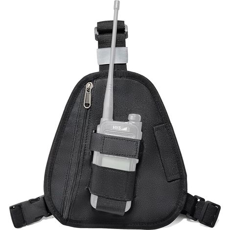 Applicable Harnais de Poitrine pour Talkie-walkie avec Sangle Compatible avec Radio bidirectionnelle Baofeng Motorola Kenwood Midland Presiden Randy (Noir, L) (1/5)