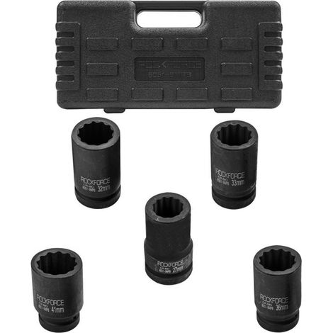 Juego de vasos de impacto de 1" y 12 puntas, 27-41 mm (1/4)
