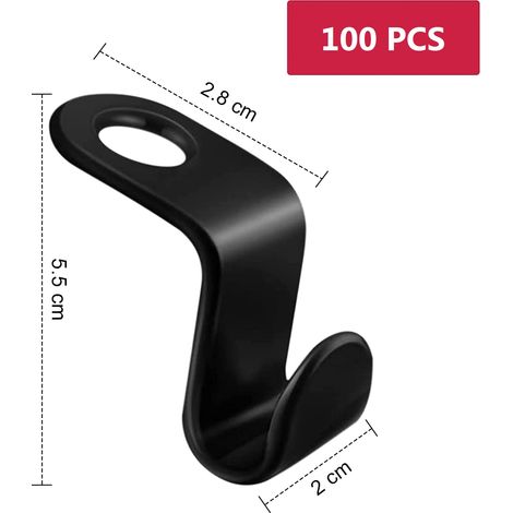 MINKUROW 100 Ganchos Para Colgar Colgadores Que Ahorran Espacio, Gancho De Conexión, Mini Colgadores En Cascada, Organizador De Armario, Ideal Para Ahorrar Espacio En Tu Armario (Negro) (1/4)