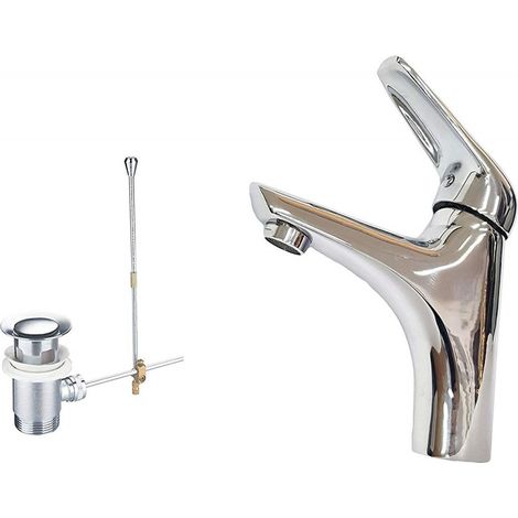 Trade Shop - Miscelatore Bagno Lavandino Esy52970 Piletta Scarico Filtro Fisso Doppio Foro -