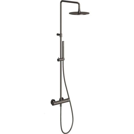 Ravak Espirit - Conjunto de ducha con termostato, diámetro 25 cm, grafito cepillado X070497