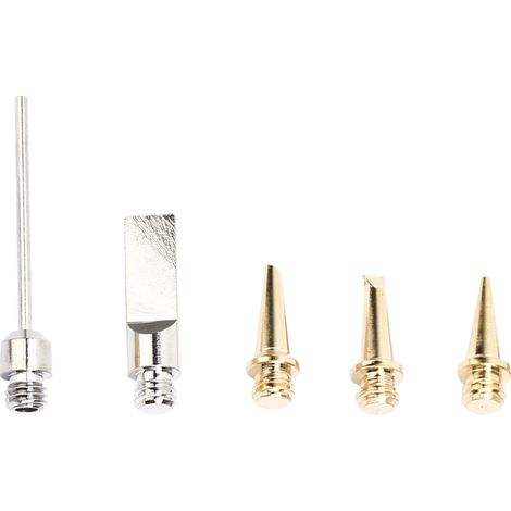 Sonew 5pcs HS-1115K Pointes de Rechange pour Fer à Souder à Gaz - Cuivre Pur + Placage - Chauffage Rapide - Différents Types de Pointes - Accessoires pour les Fers à Souder à Gaz. (1/5)