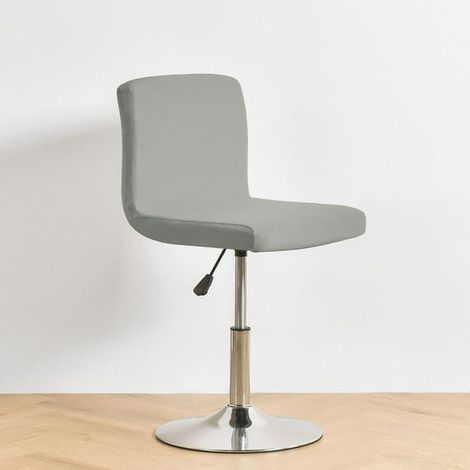 Housse extensible pour tabouret de bar avec dossier, housse de chaise pivotante de salle à manger, couvre-siège ajustable, tissu élastique, pack de 2, couleur unie, design moderne. (1/5)