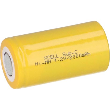10x XCell Akku Sub-C 1,2V 2000mAh X2000SCR Hochstrom Schrumpfschlauch (1/5)