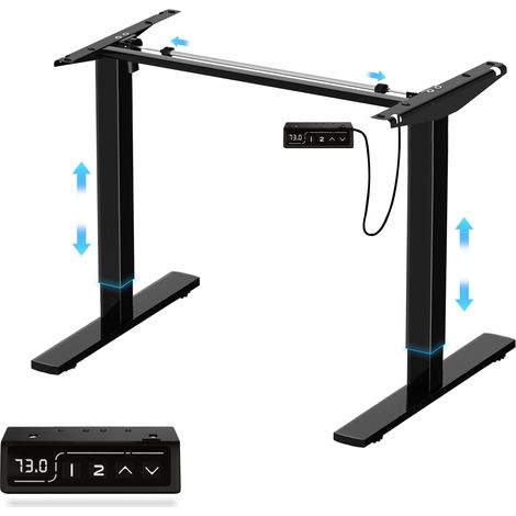 Devoko – Cadre de bureau assis debout réglable en hauteur 71-121 cm – Charge 80 kg – Acier robuste avec protection contre surchauffe – Panneau 100-160 cm